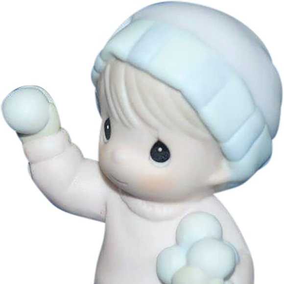 Precious Moments Sugar Town Sammy, Boy with Snowballs Figurine, 528668 - Picture 3 of 9